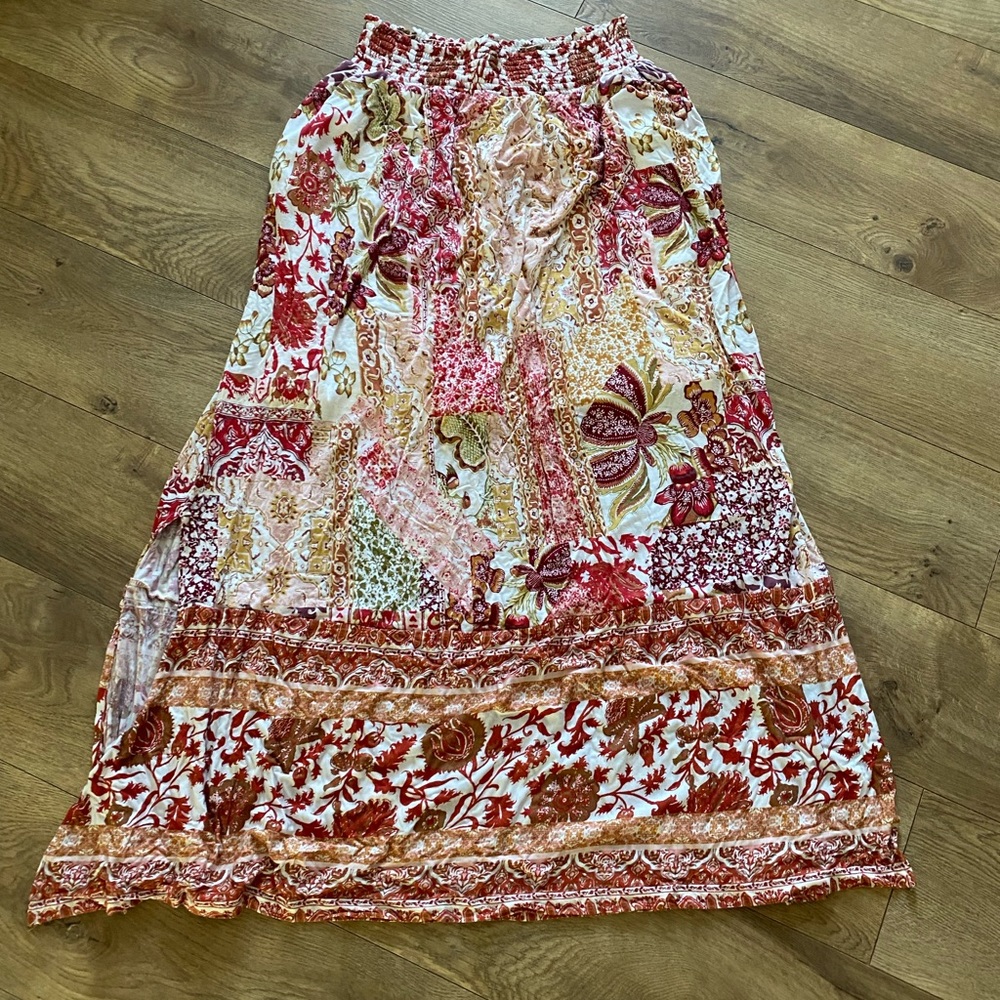 Floral Bohemian Anthropology Maxi Skirt